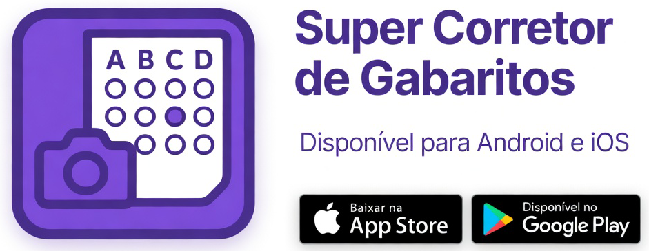 Super Corretor de Gabaritos — Disponível para Android e iOS